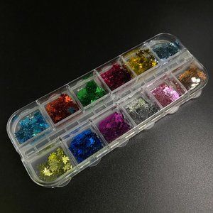 Maple Leaves Shape Nail Art Glitter Flakes 3D